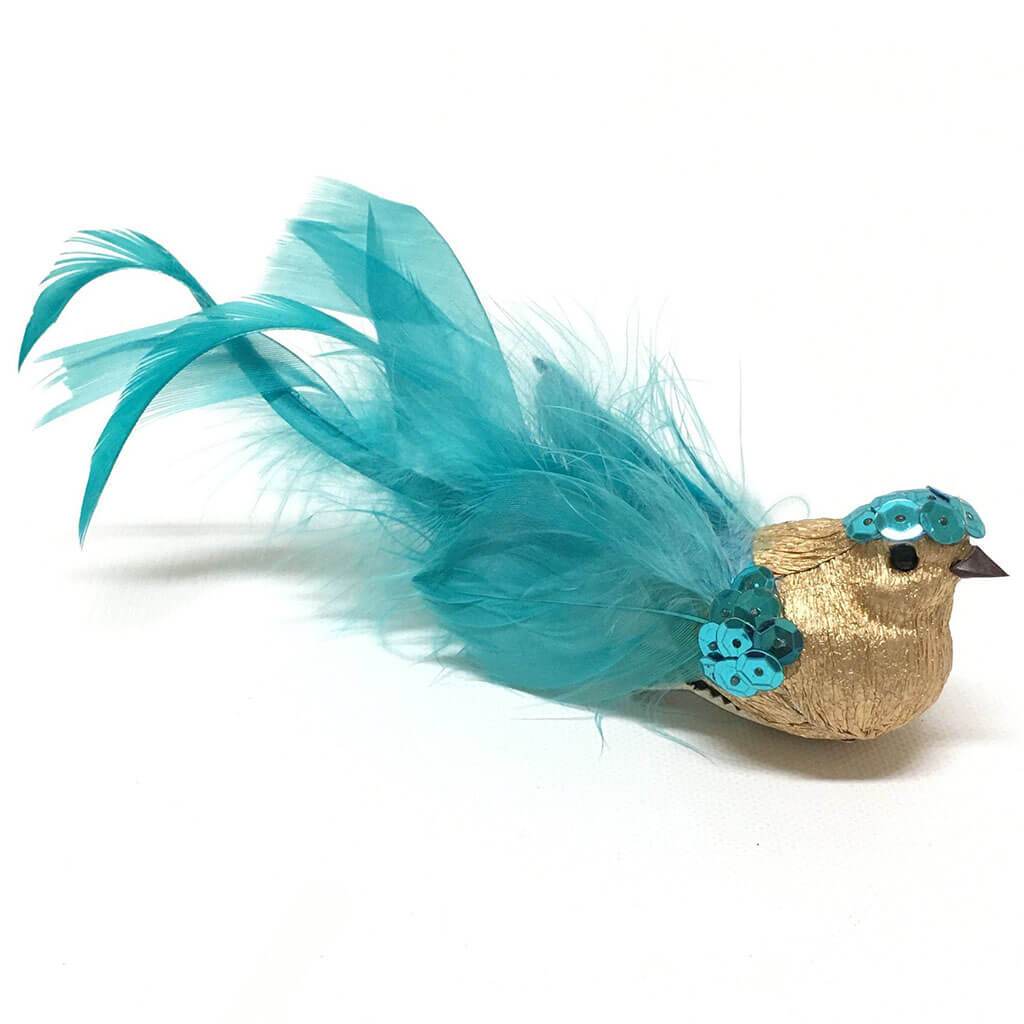 Sequin Feather Bird on Clip