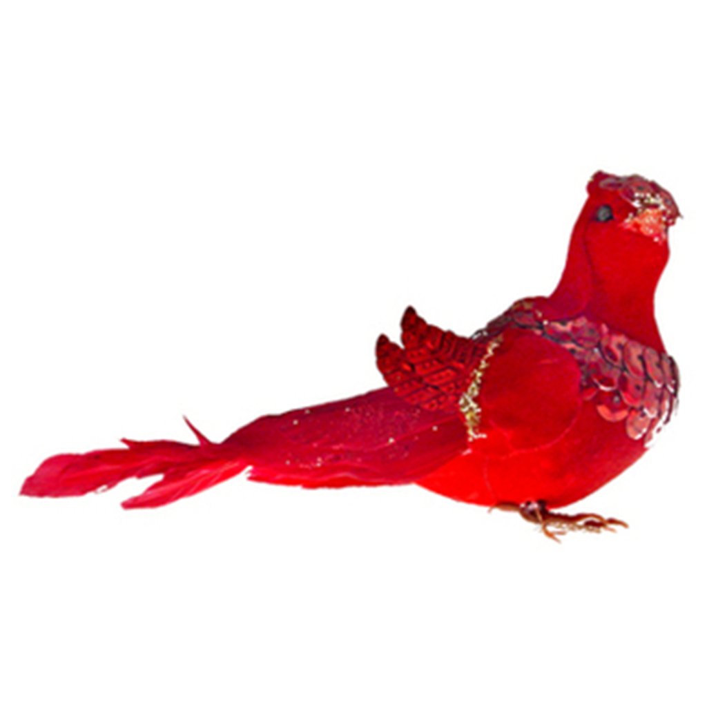 Bird Cardinal Red W/ Sequins 
