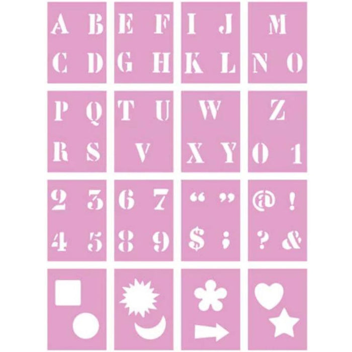 COLOR FACTORY COMPLETE LETTER STENCIL SETS 1" 