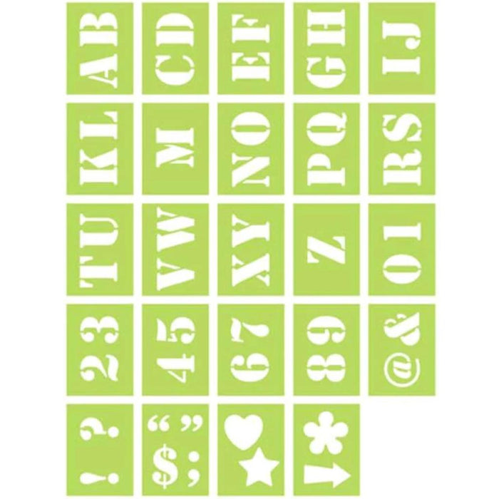 COLOR FACTORY COMPLETE LETTER STENCIL SETS 2" 