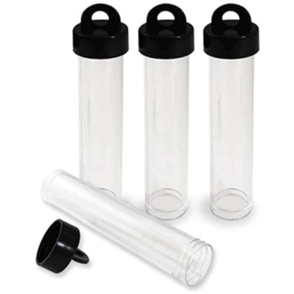 Craft/Bead Storage Round Tube Vials W/Screw Hang Cap X4 