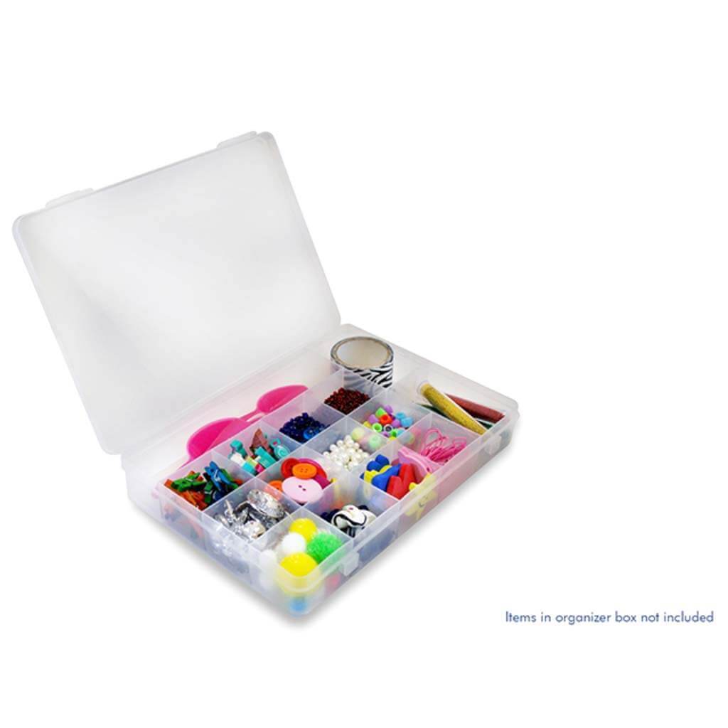 CRAFT STORAGE 9 1/8"X6.5X1 3/8 ORGANZR BOX 15-COMP W/SNAP-LID 