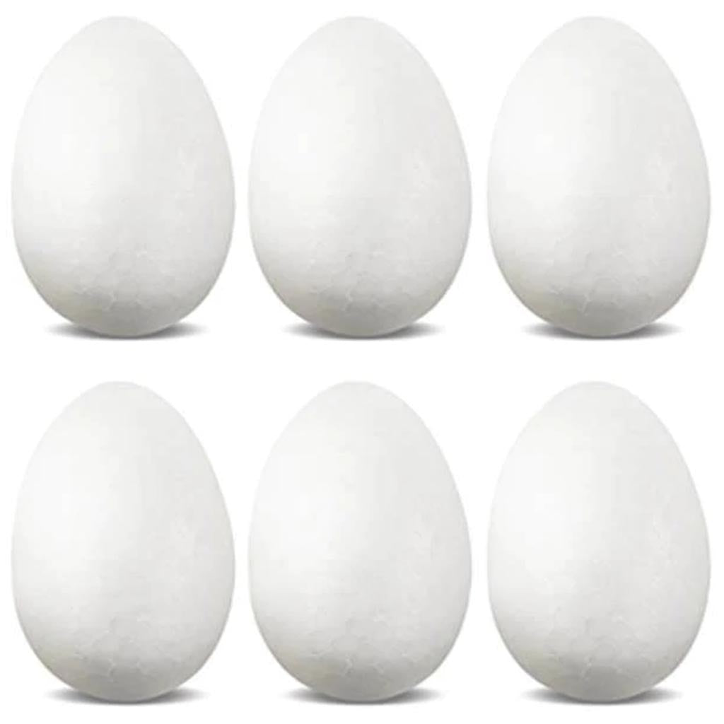 POLYFOAM EGGS (2.48&quot;) X 4.7CM (1.85&quot;) 6/PK 6.3CM 