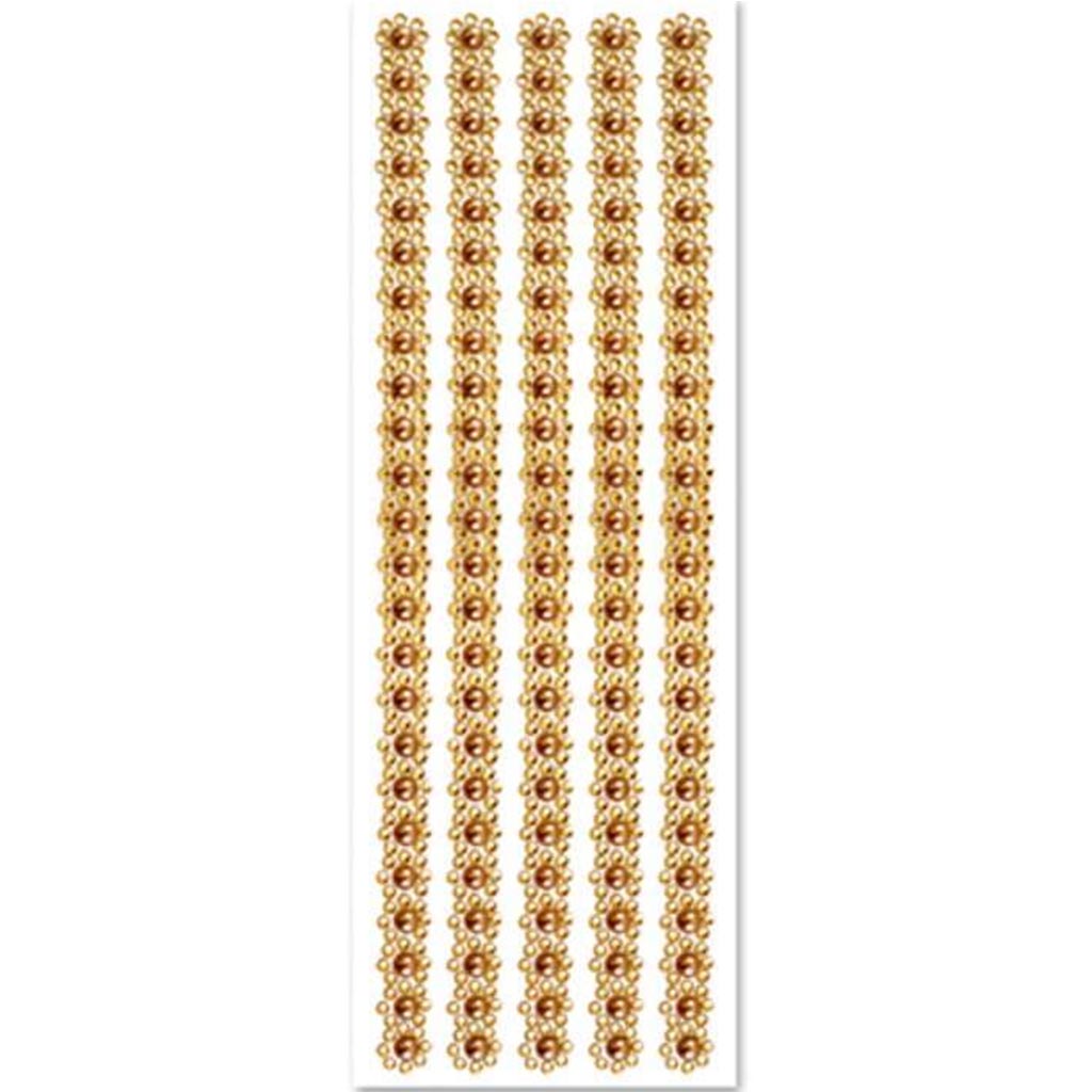 PAPER CRAFT STICKER JEWEL BORDERS GOLD PEARL FLORL 
