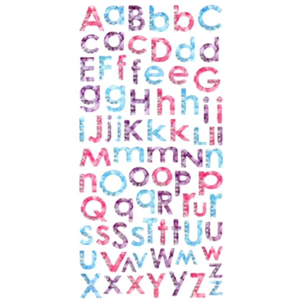 Paper Craft Stickers Glitter Alphabet Cotton Candy 4in x 8in 