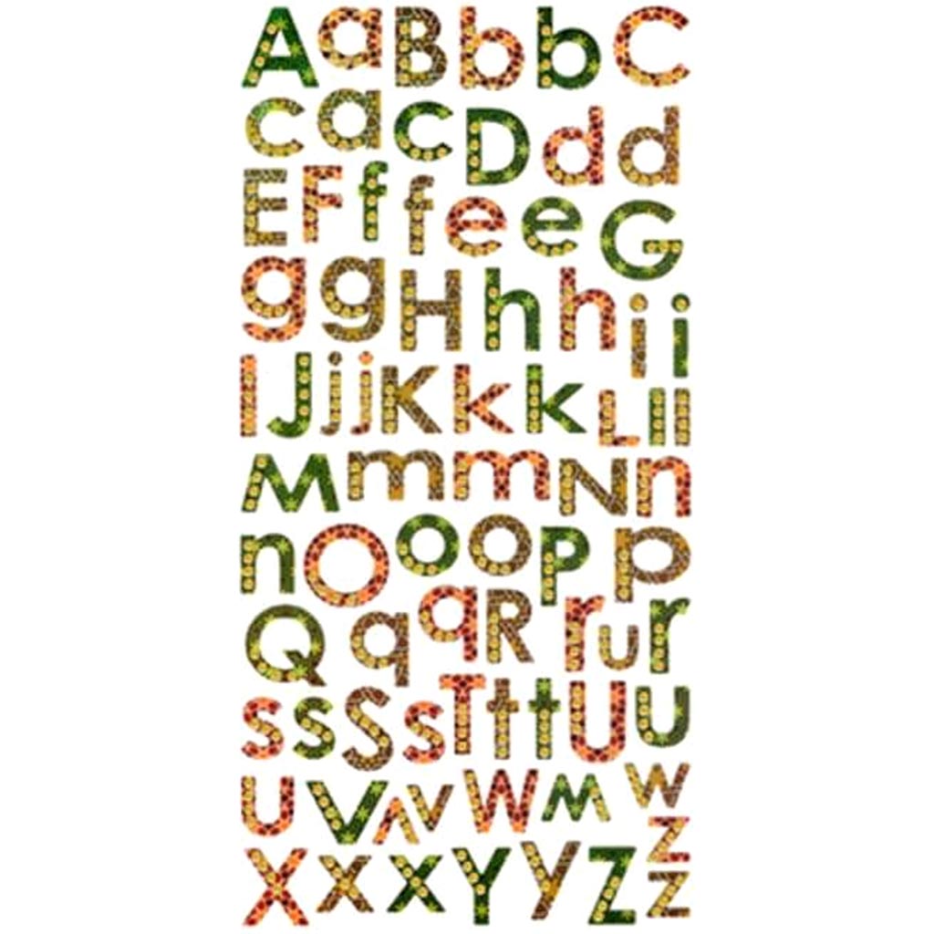PAPER CRAFT STICKERS GLITTER ALPHABET GATOR 4"X8" 