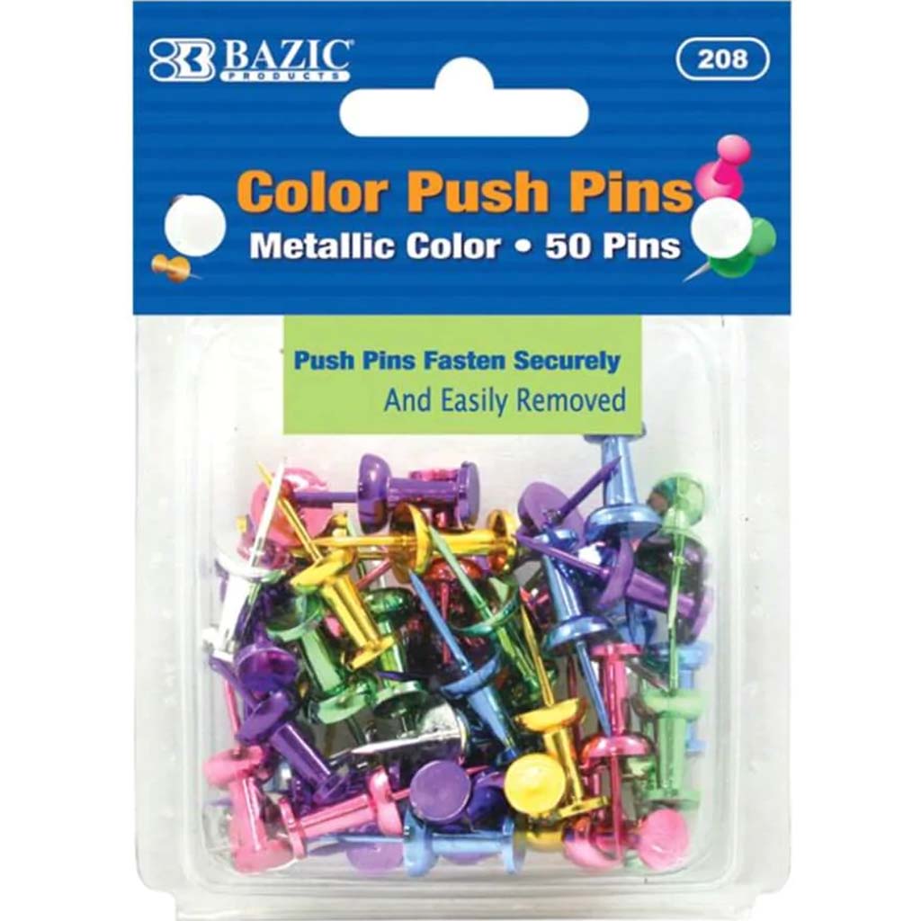 Push Pin Metallic Color 50pcs 