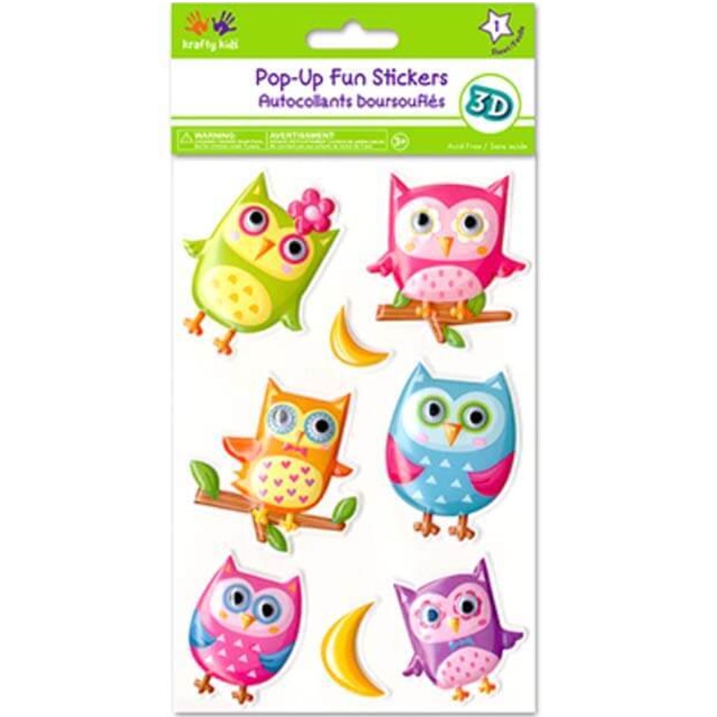 KRAFTY KIDS 3 5/8&quot;X7 1/16&quot; 3D POP-UP FUN STICKERS 