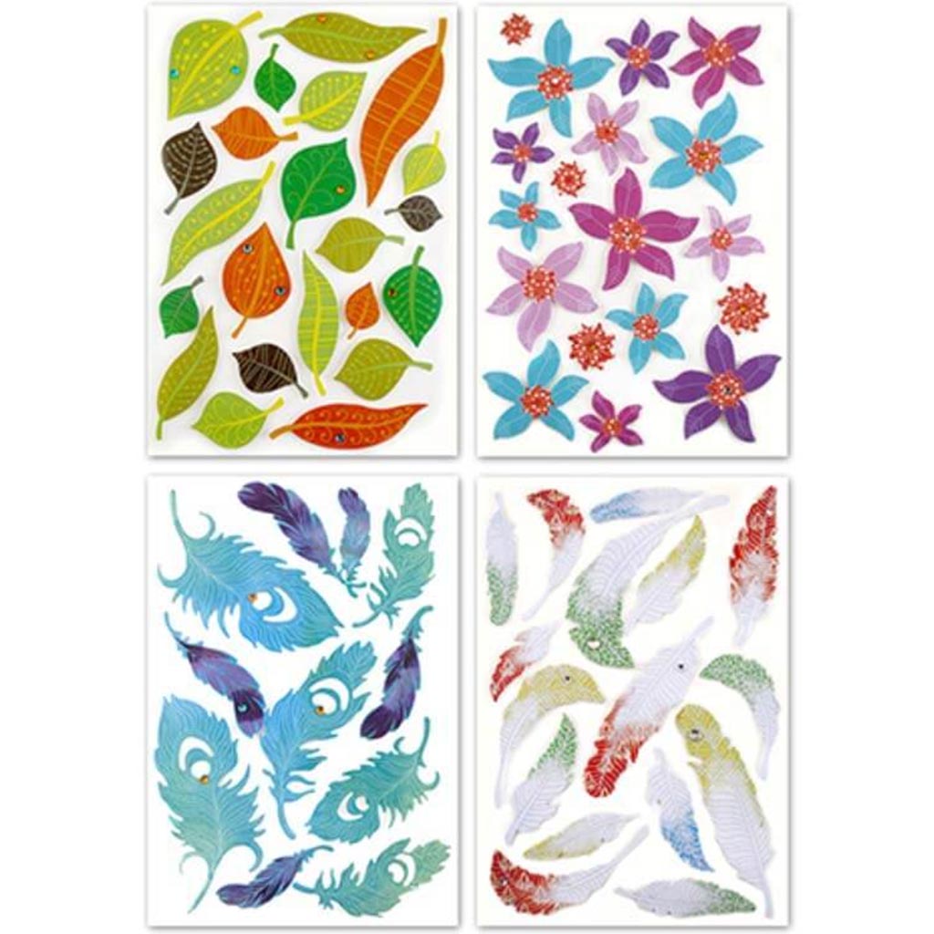 PAPER CRAFT STICKERS 3D HNDMDE EMBOSSED W/GEMS 