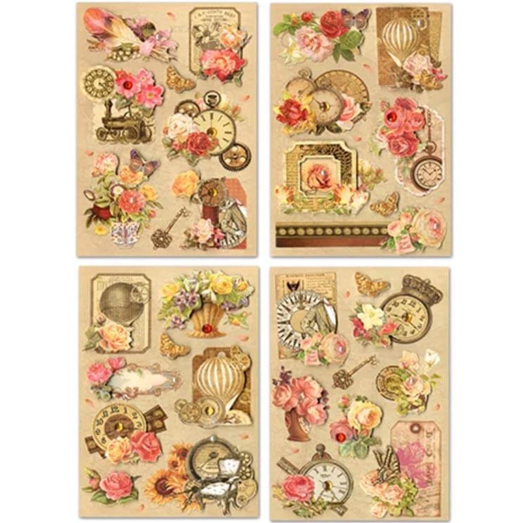 HANDMADE STICKER 3D GLITTER GEMMED ASST 12EAX4STYLES 5X7 3/8 