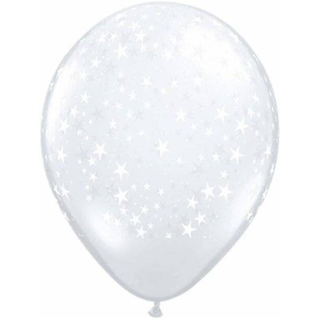 Diamond Clear Star Latex Balloon 16in