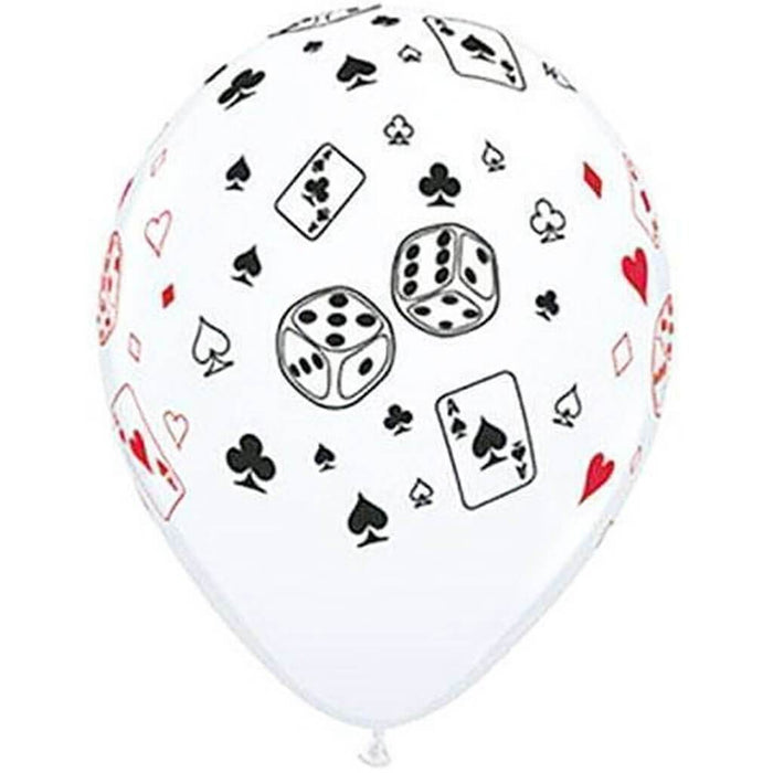 Cards & Dice White Latex Balloon, 11in