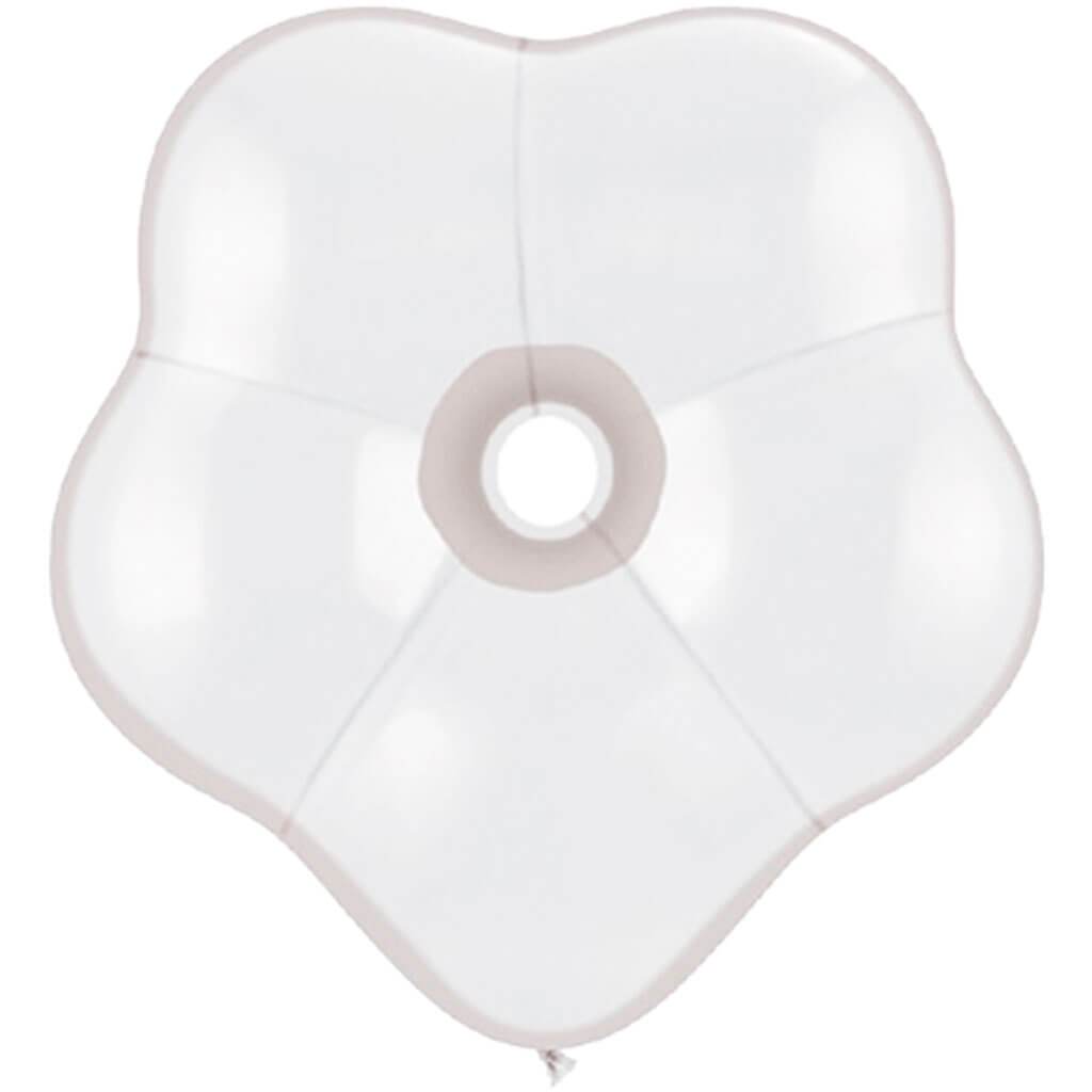 Geo Blossom White Latex Balloon, 16in