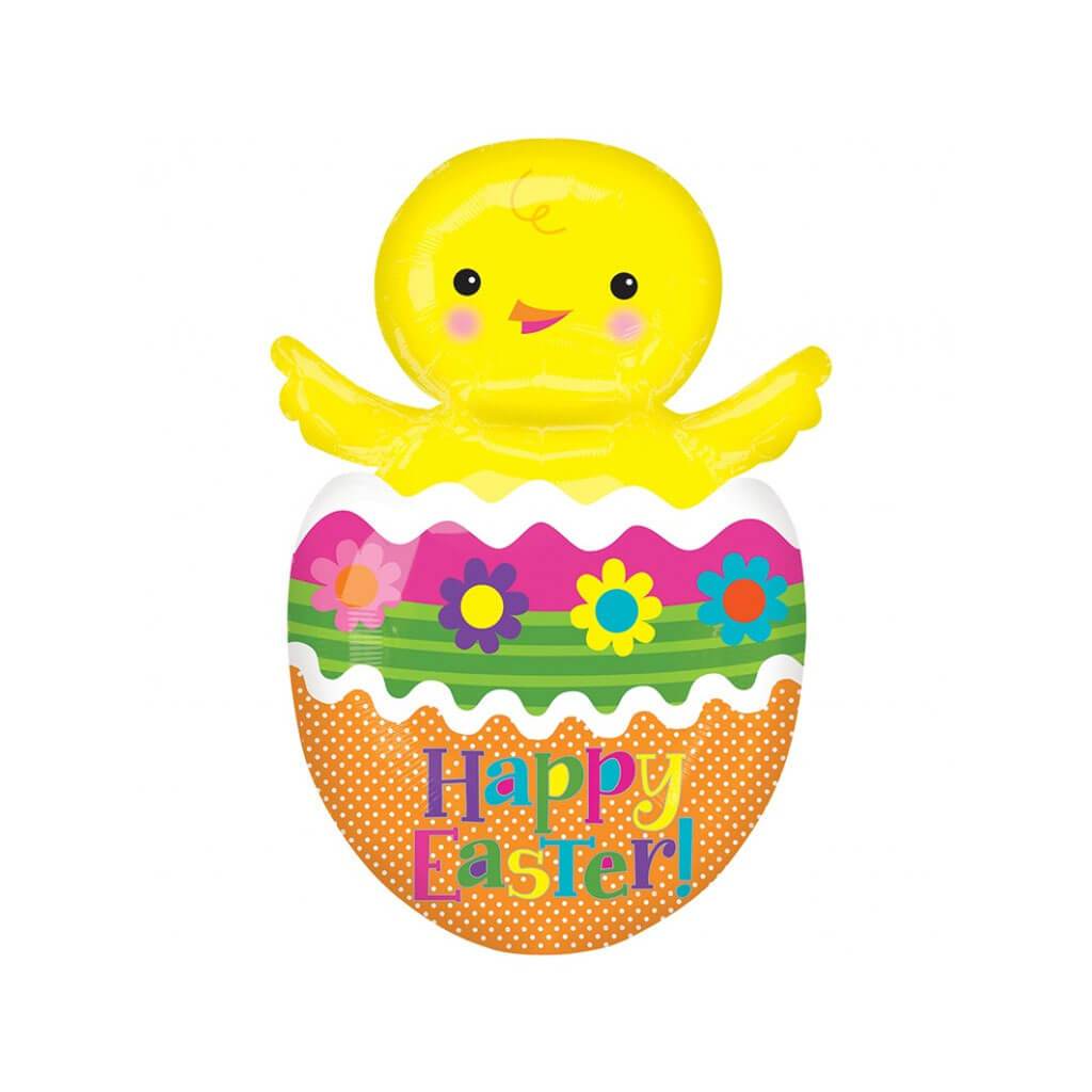 Chick in Colorful Egg Super Shape Balloon 18X26in