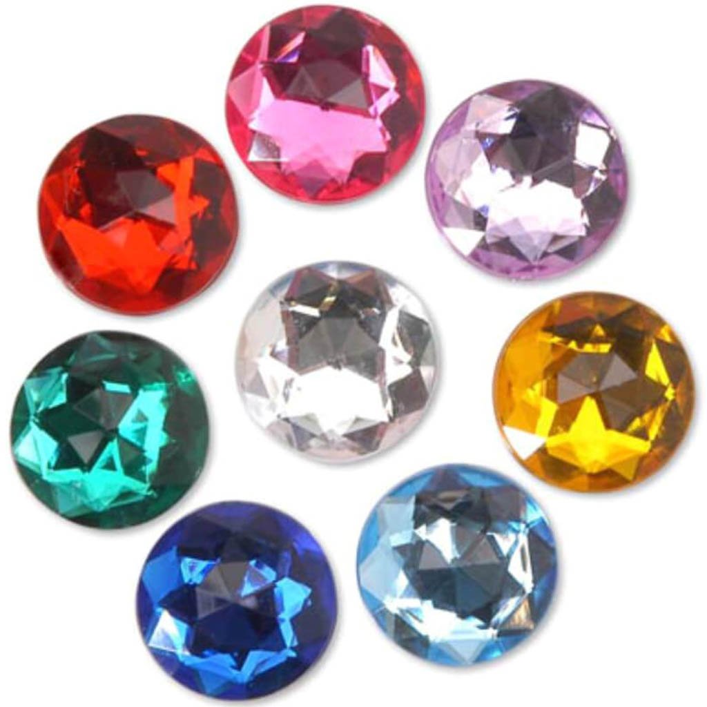 Acrylic Rhinestones Assorted Colors Round 15mm 