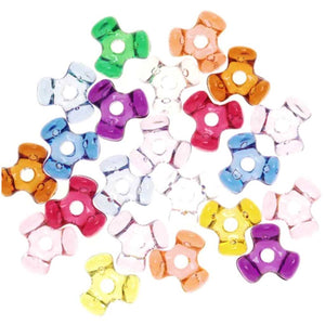 Tri-Beads Translucent Multi Color 11mm 100 pieces 