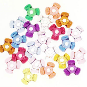 Tri-Beads Translucent Multi Color 11mm 100 pieces
