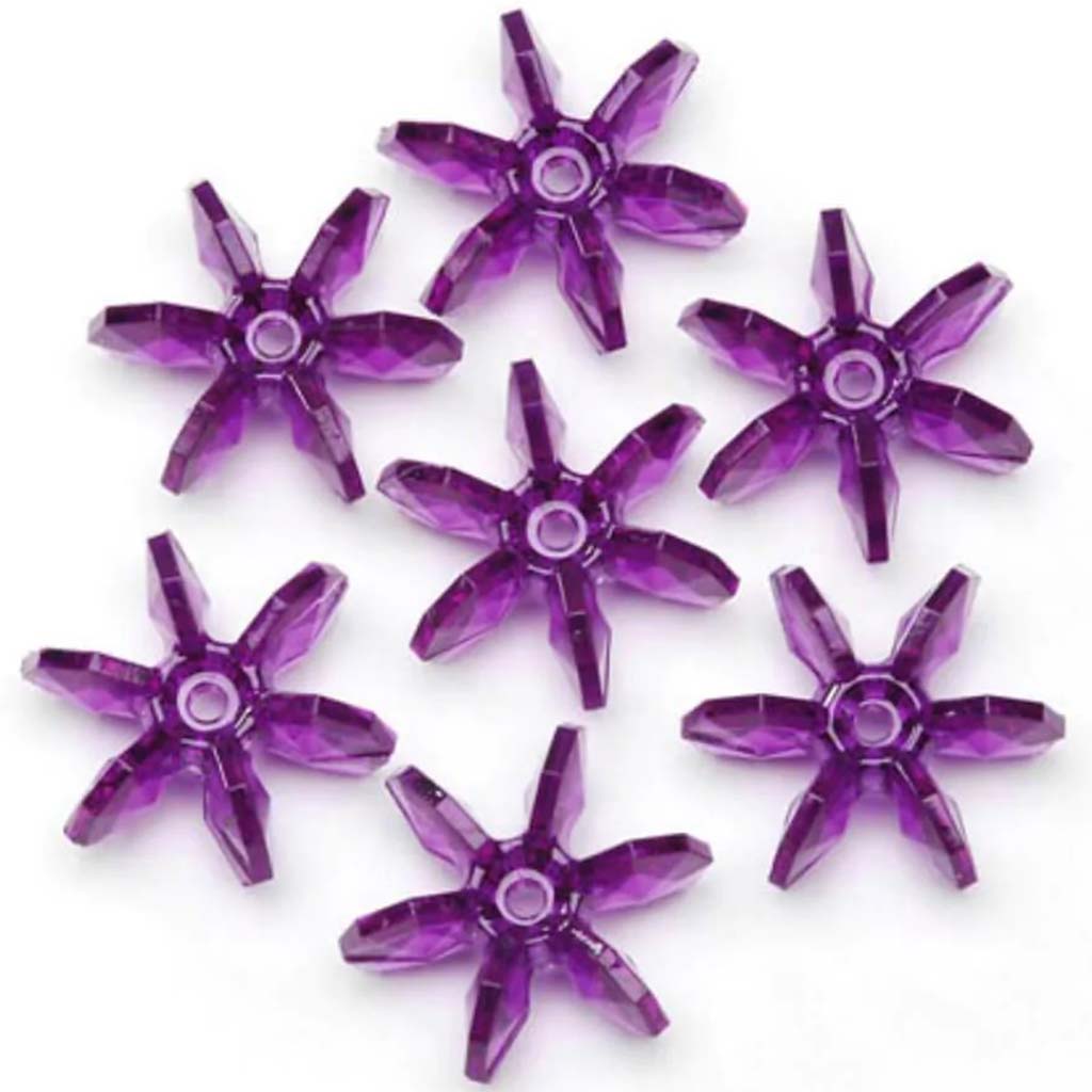 Starflake Beads Transparent Christmas Dark Amethyst 18mm 100 pieces 