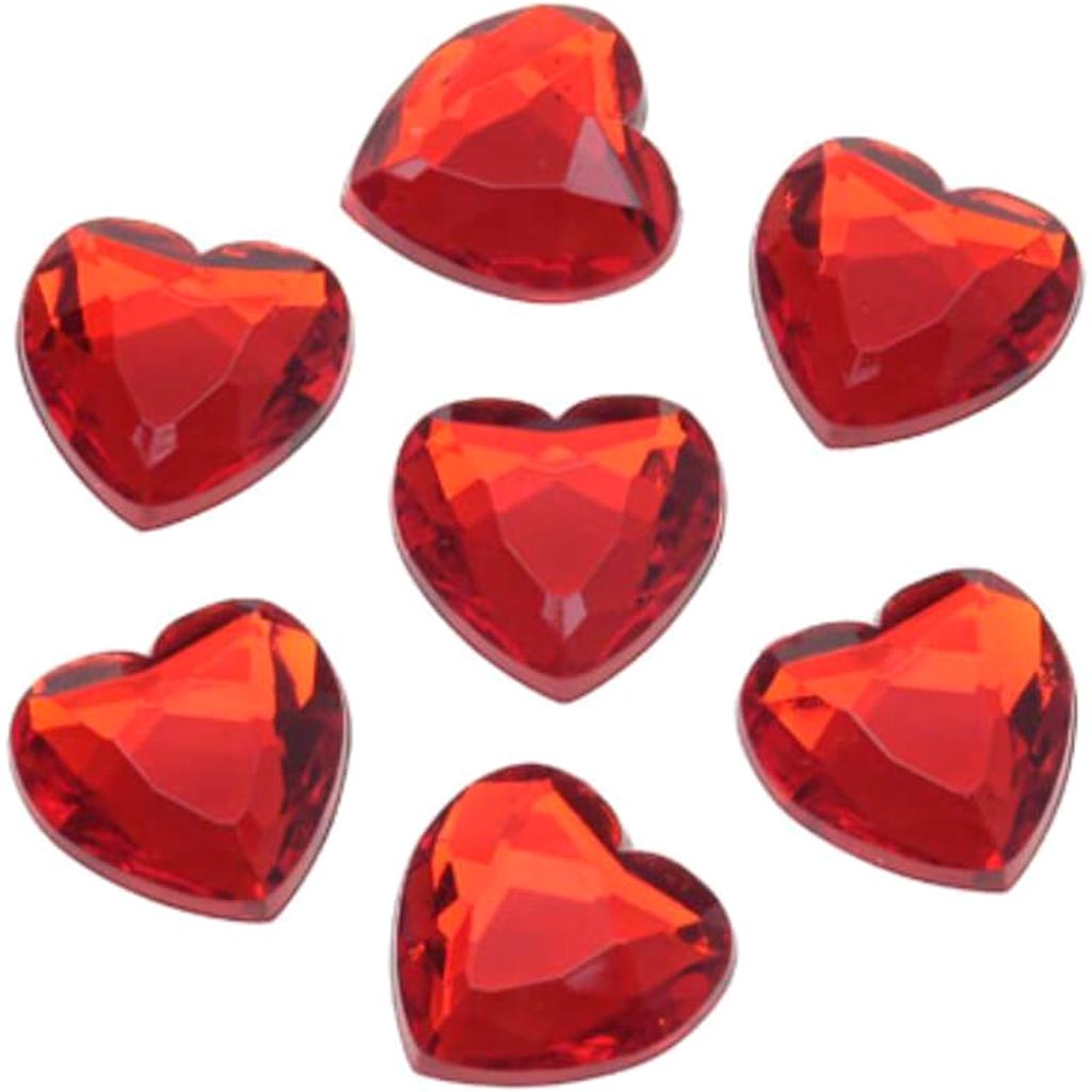 Heart Rhinestones Ruby 18mm 