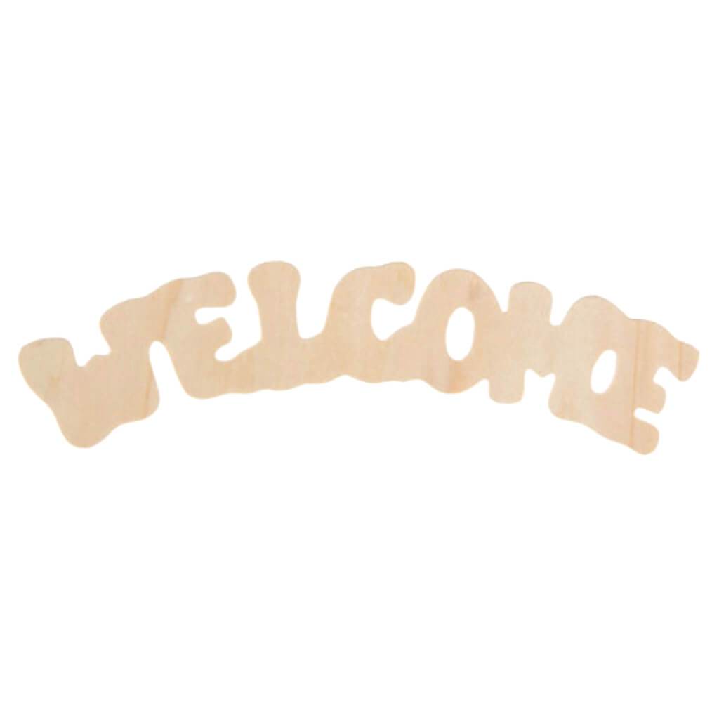 Woodcutout Welcome 7.75in