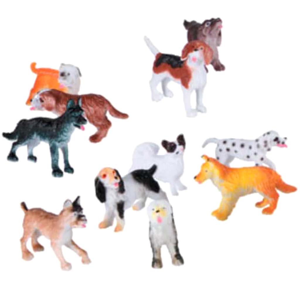 Plastic Dogs 2 inches 12 pieces 