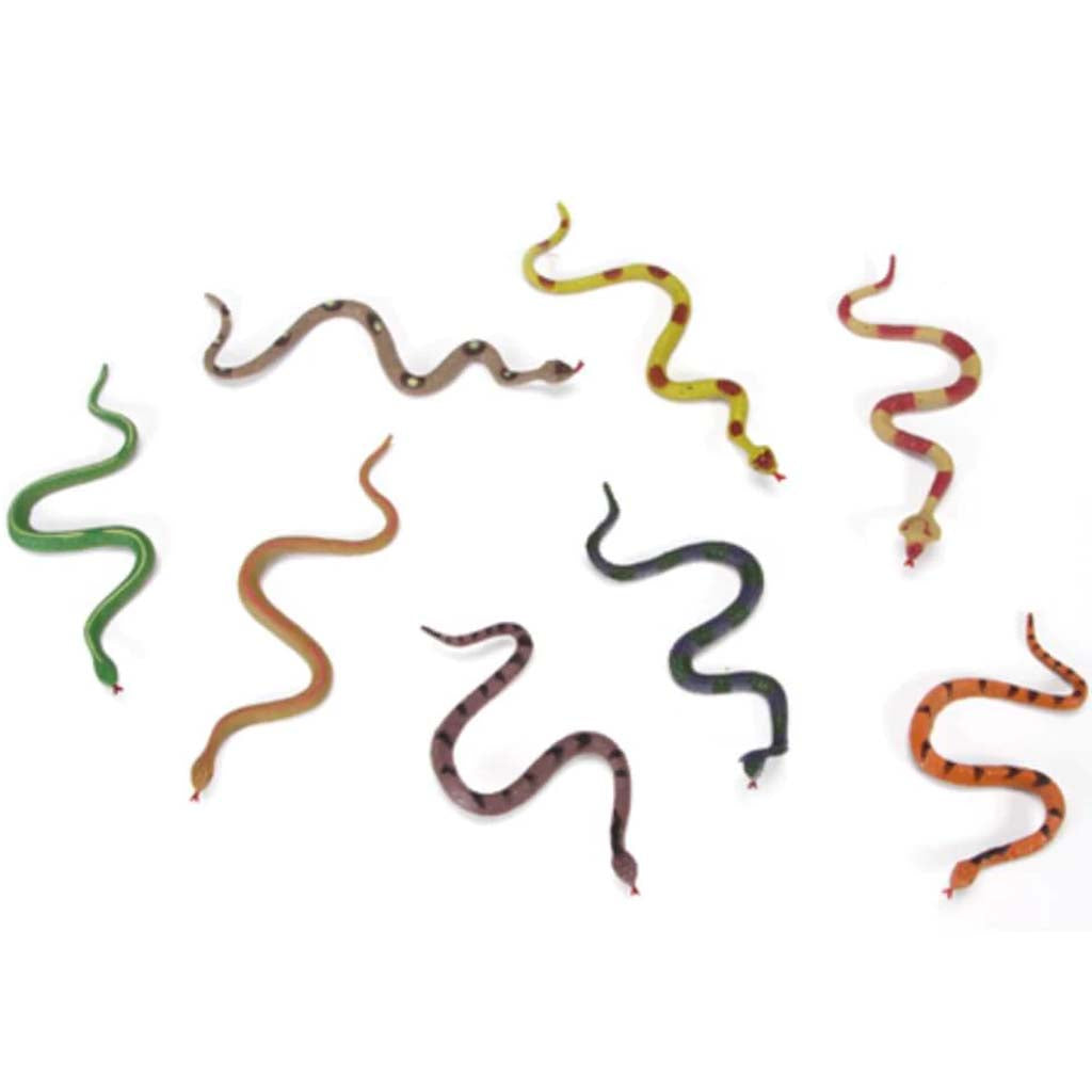 Plastic Coiled Snake 4.5 to 5.5 inches 8 pieces 