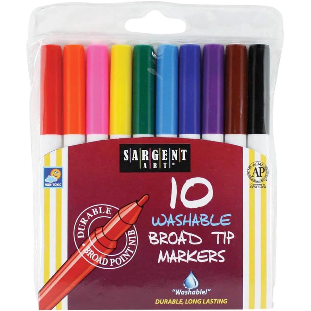 Washable Broad Tip Markers 10ct