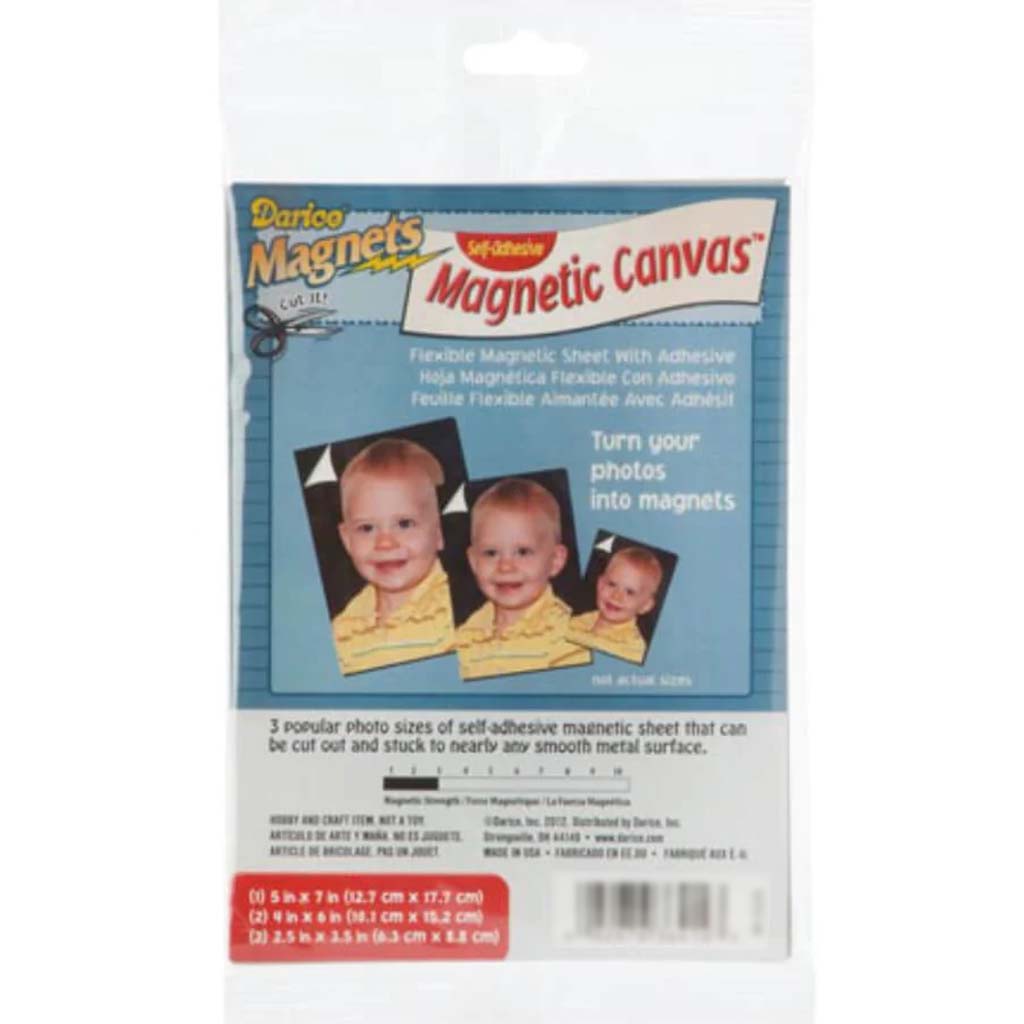 Magnet Adhesive Back Sheet White Photo Sizes 5 sheets 