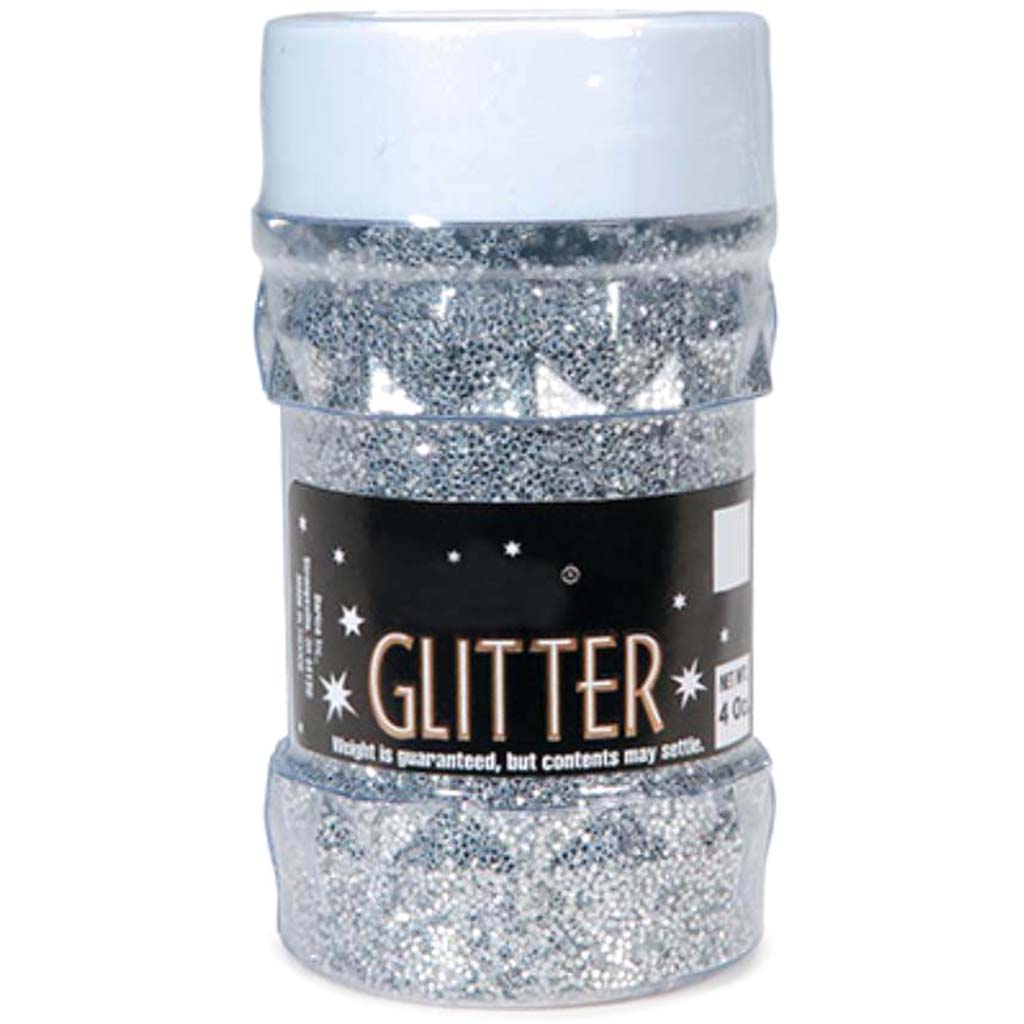 Glitter Jar Silver Big Value 4 ounces 