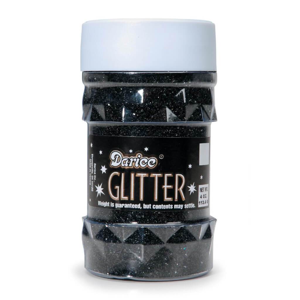 GLITTER JAR BLACK 4OZ 