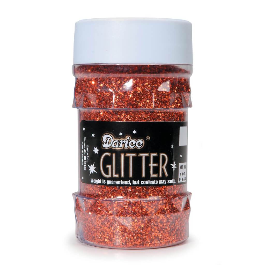 GLITTER JAR ORANGE 4OZ 