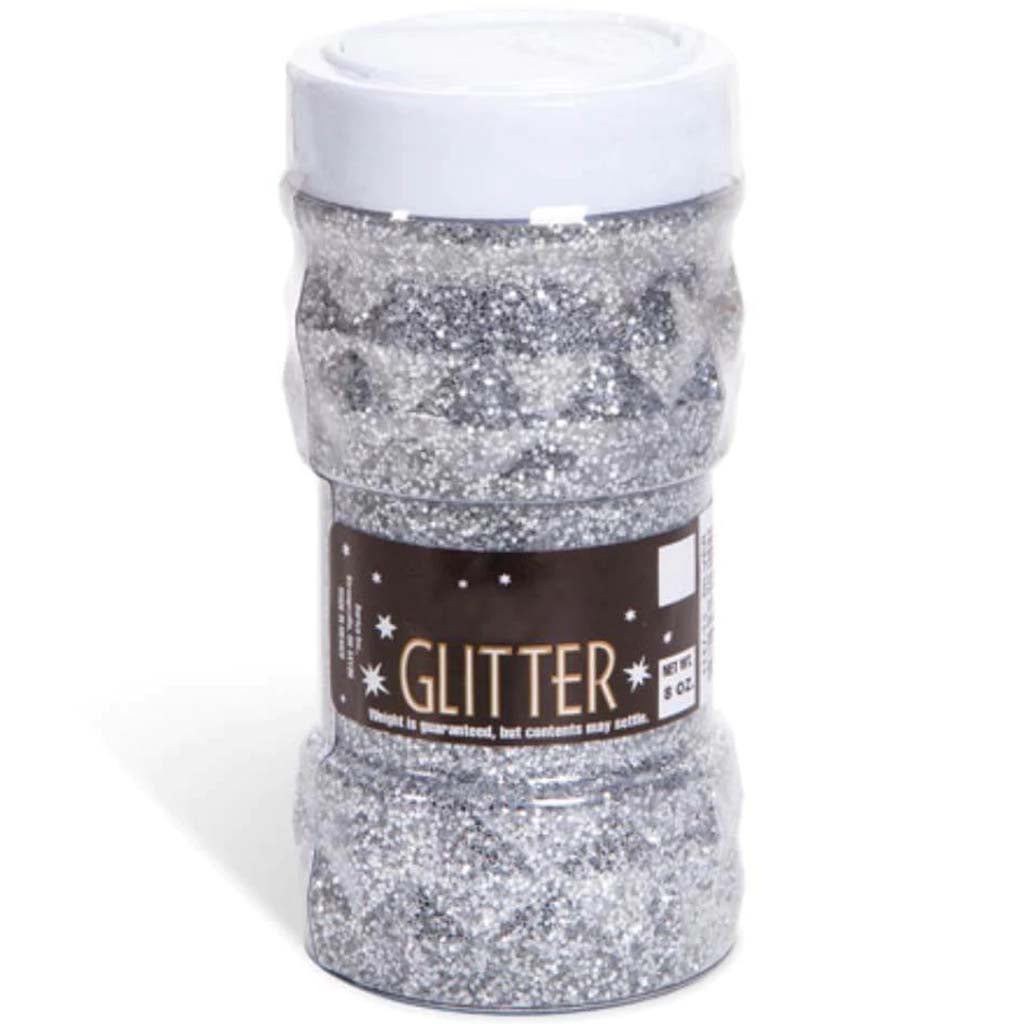 Glitter Jar Silver 8 oz 