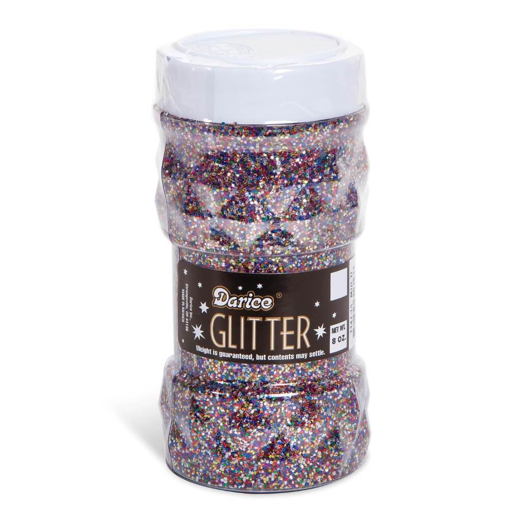 GLITTER JAR MULTICOLOR 8OZ 