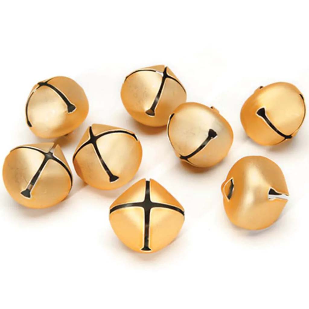 Jingle Bells Matte Gold 25mm 8 pieces 