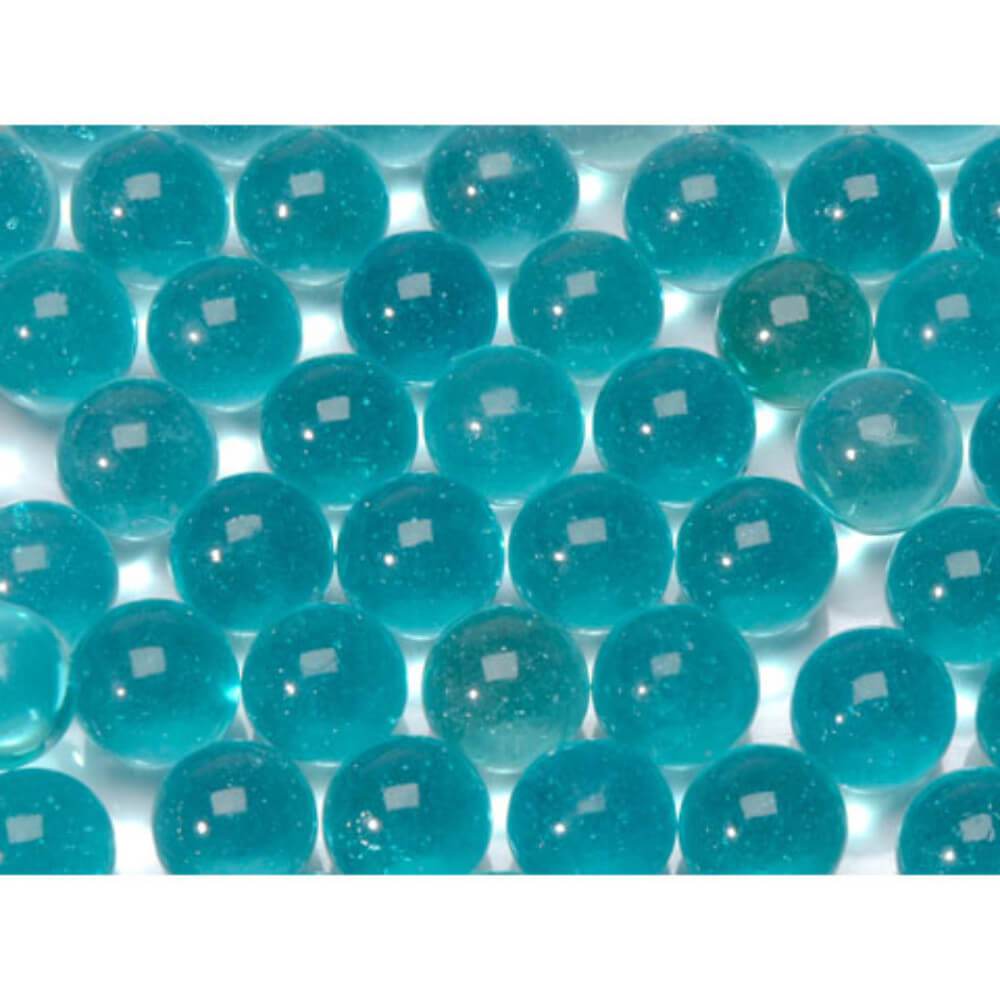 Glass Marbles in Mesh Bag Ice Blue 12 oz 