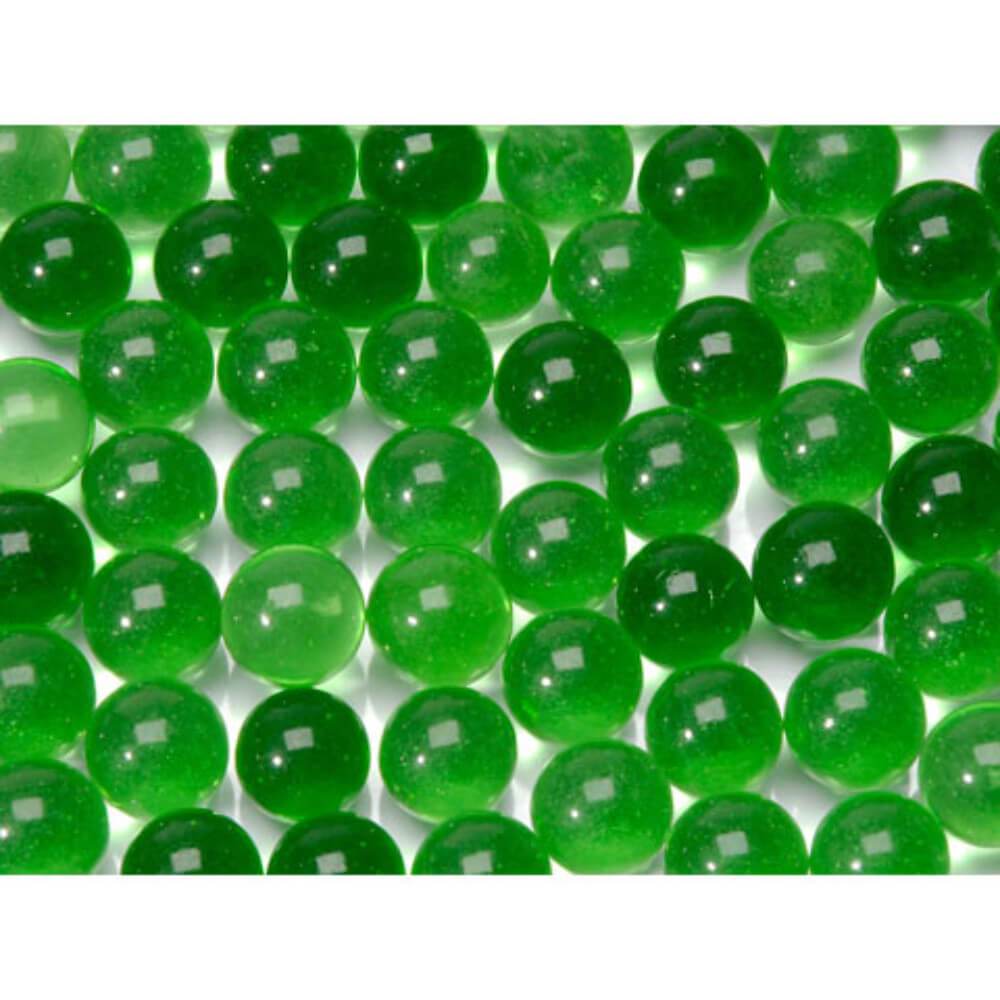 Glass Marbles in Mesh Bag Green 12 oz 