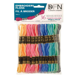 Cotton Embroidery Floss Variegated Colors 36 skeins
