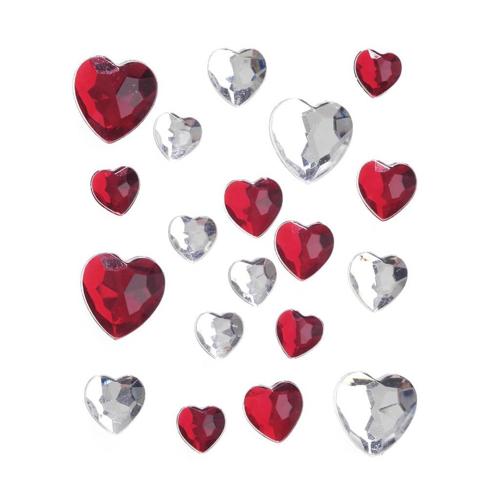 RHINESTONE HEARTS RED CRYSTAL 