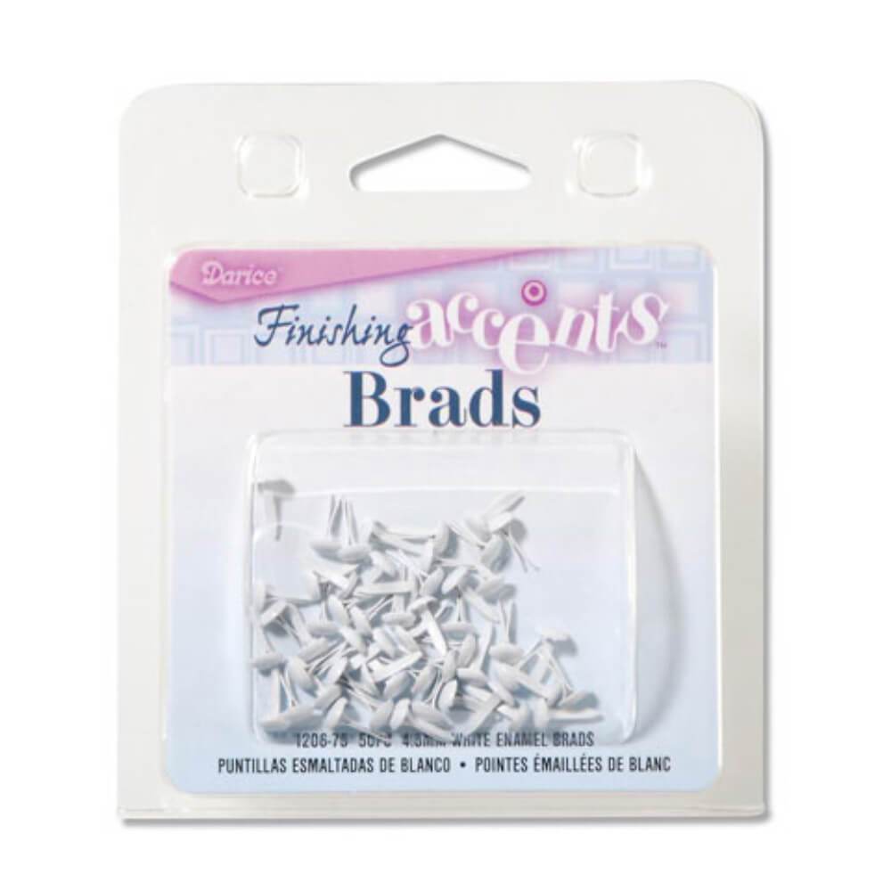 Enamel Brads Number 12 White 4.5mm 50 pieces 