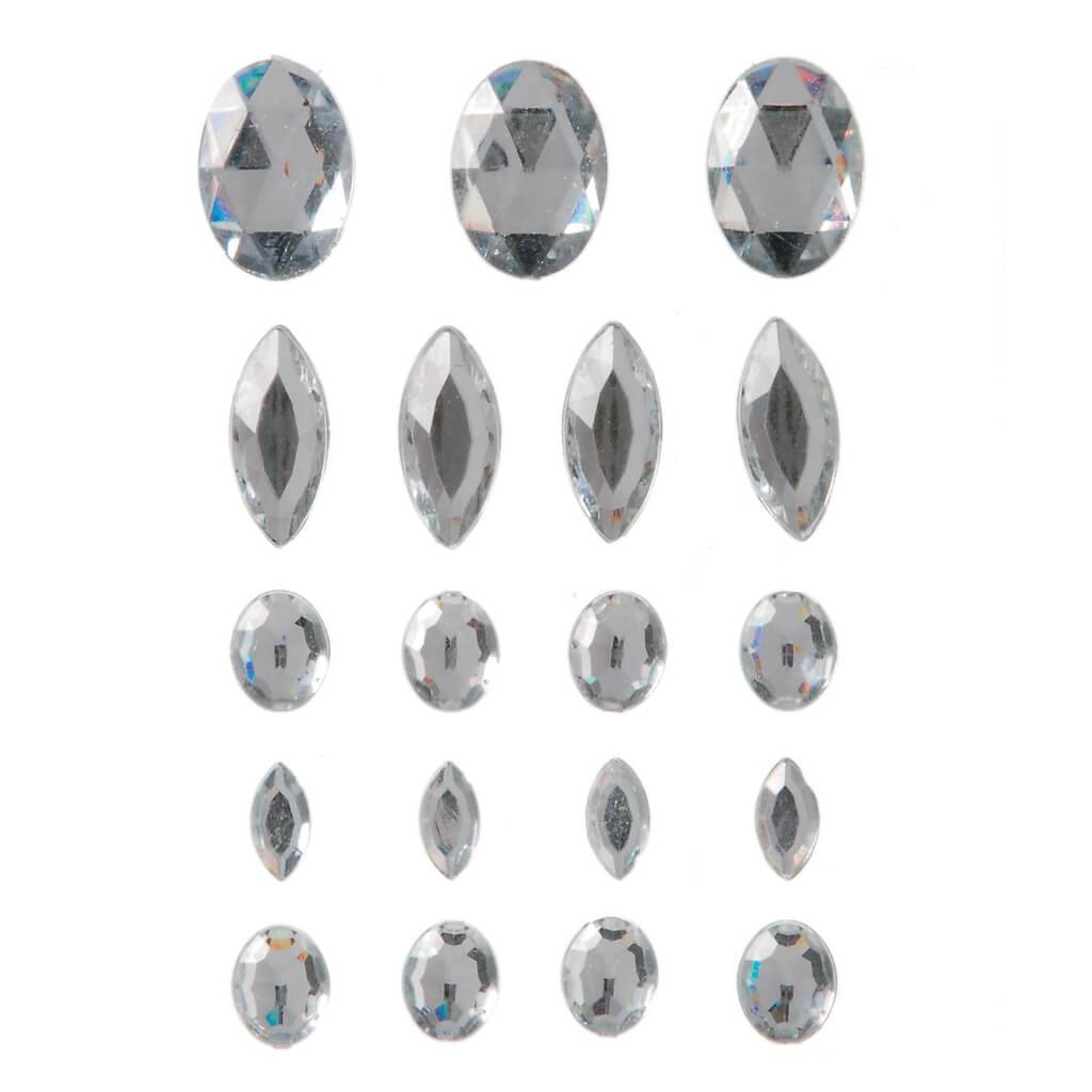 STICK GEM CRYSTAL OVAL 19PK 