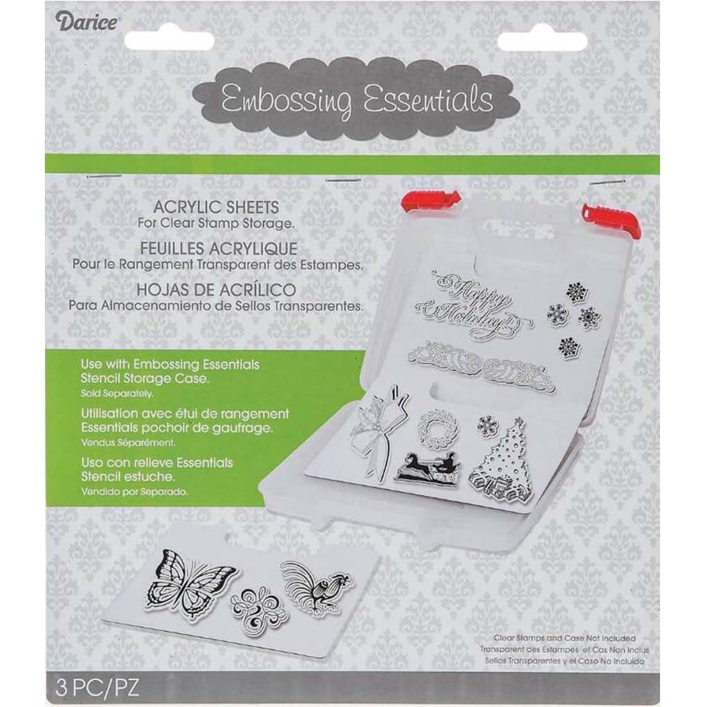 ACRYLIC SHEET CLEAR STAMPS 3PC 