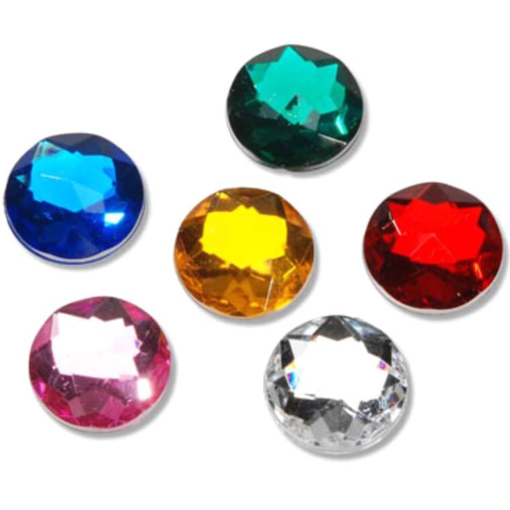 Acrylic Rhinestones Assorted Colors Round 18mm 