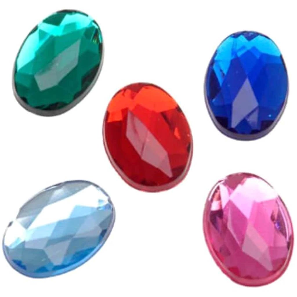 Acrylic Rhinestones Assorted Colors Oval 13 x 18mm 