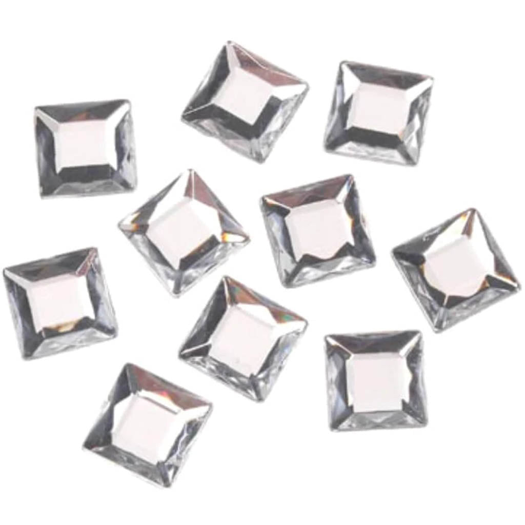 Acrylic Rhinestones Crystal Square 12 x 12mm 