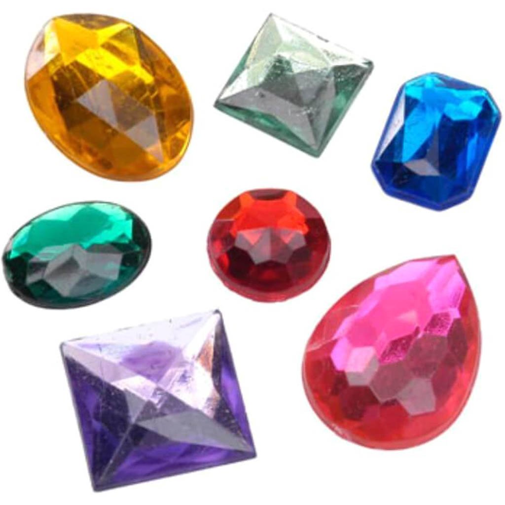 Acrylic Rhinestones Assorted Shapes, Colors and Sizes 26 pieces 