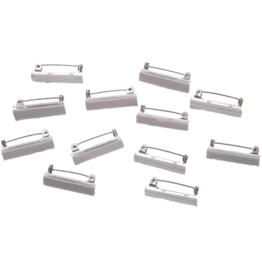 Bar Pins with Adhesive Backs Nickel 1 inch 24 pieces 