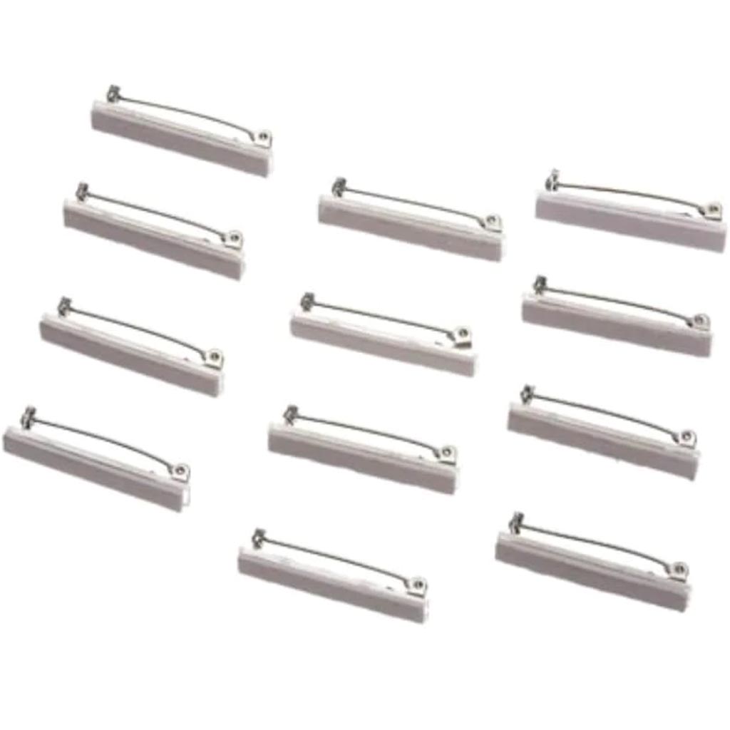 Bar Pins with Adhesive Backs Nickel 1.5 inches 20 pieces 