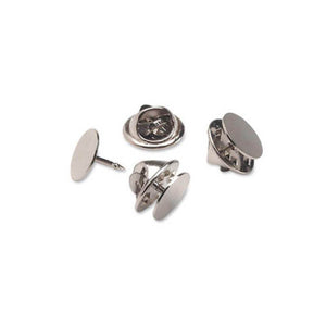 Tie Tacks with Clutch Nickel Plated Steel 10mm