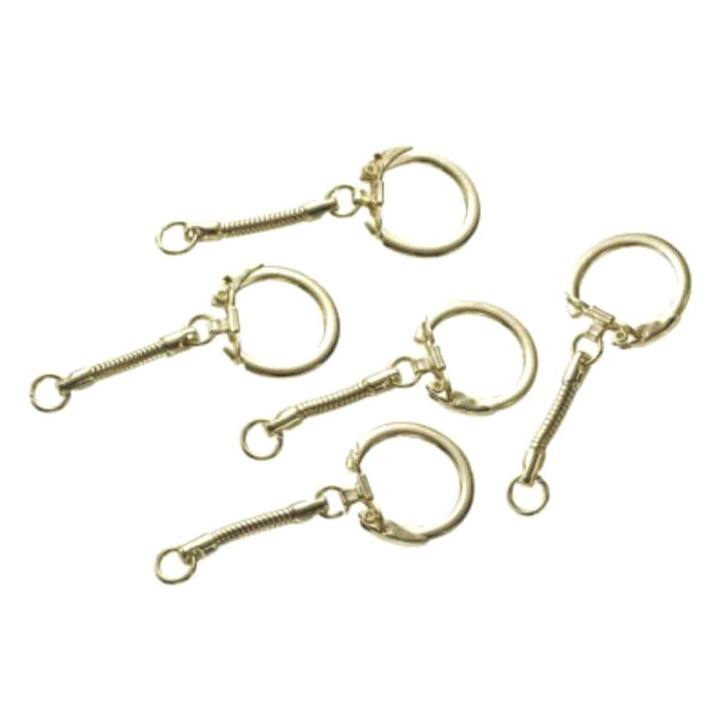 Steel Key Chain Brass Plated 63mm 