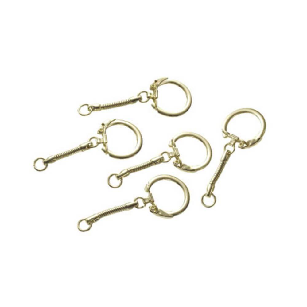 Steel Key Chain Brass Plated 63mm